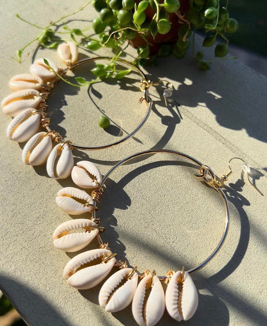 Cowrie Hoops